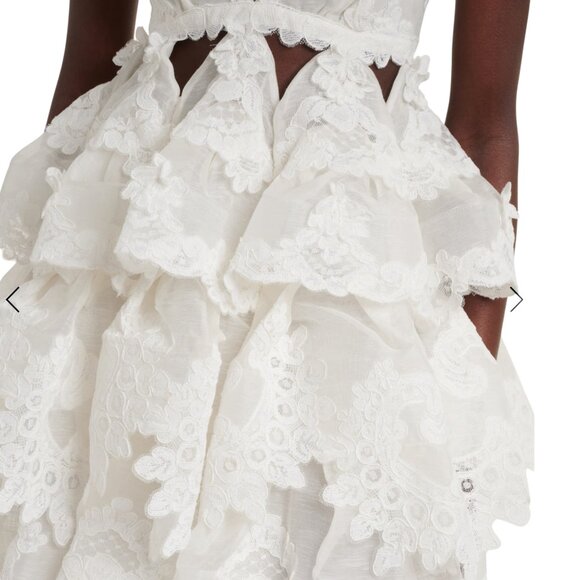 ZIMMERMANN  Crush Tiered Lace Mini Dress Size XS/S NEW - Picture 12 of 14